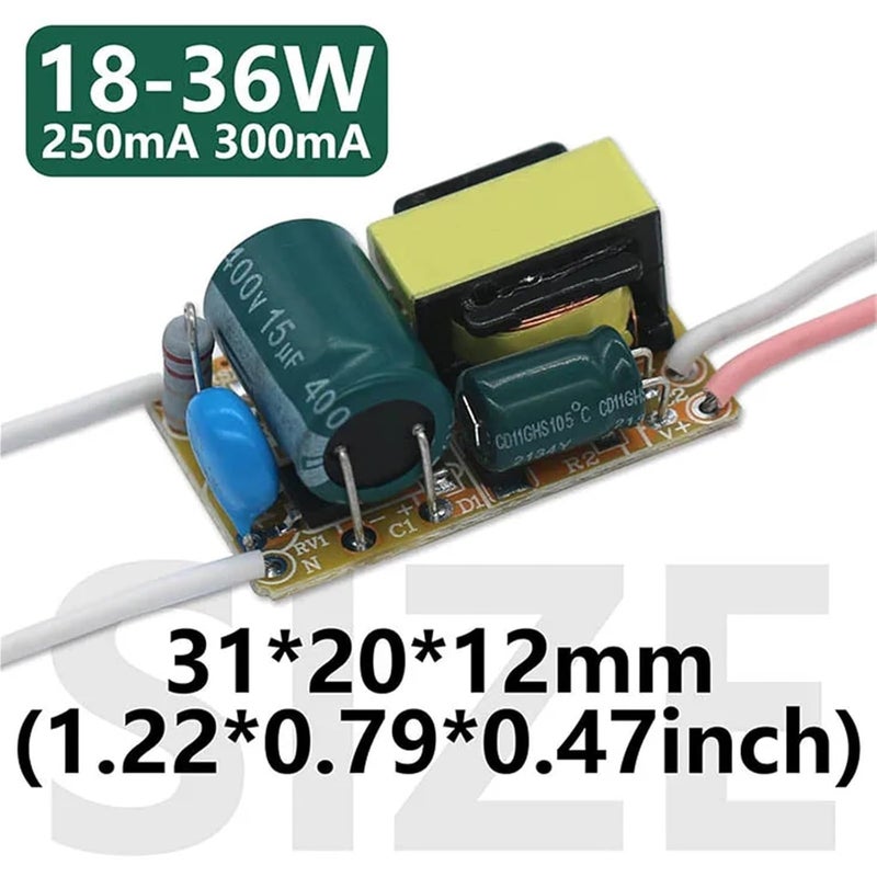 سائق LED 18 36W DC54 108V 300mA محول طاقة لتجهيزات الإضاءة LED - Image 2